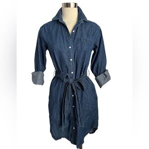 Denim Button-Up Shirt Dress